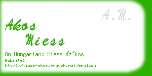 akos miess business card